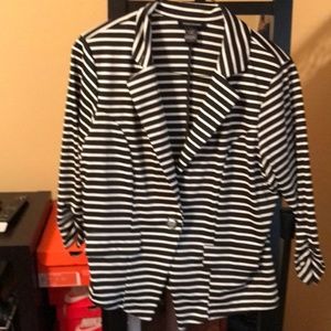 Ashley Stewart Jackets & Coats - Ruched sleeve pinstripe blazer Ashley Stewart Jackets & Coats - Ruched sleeve pinstripe blazer